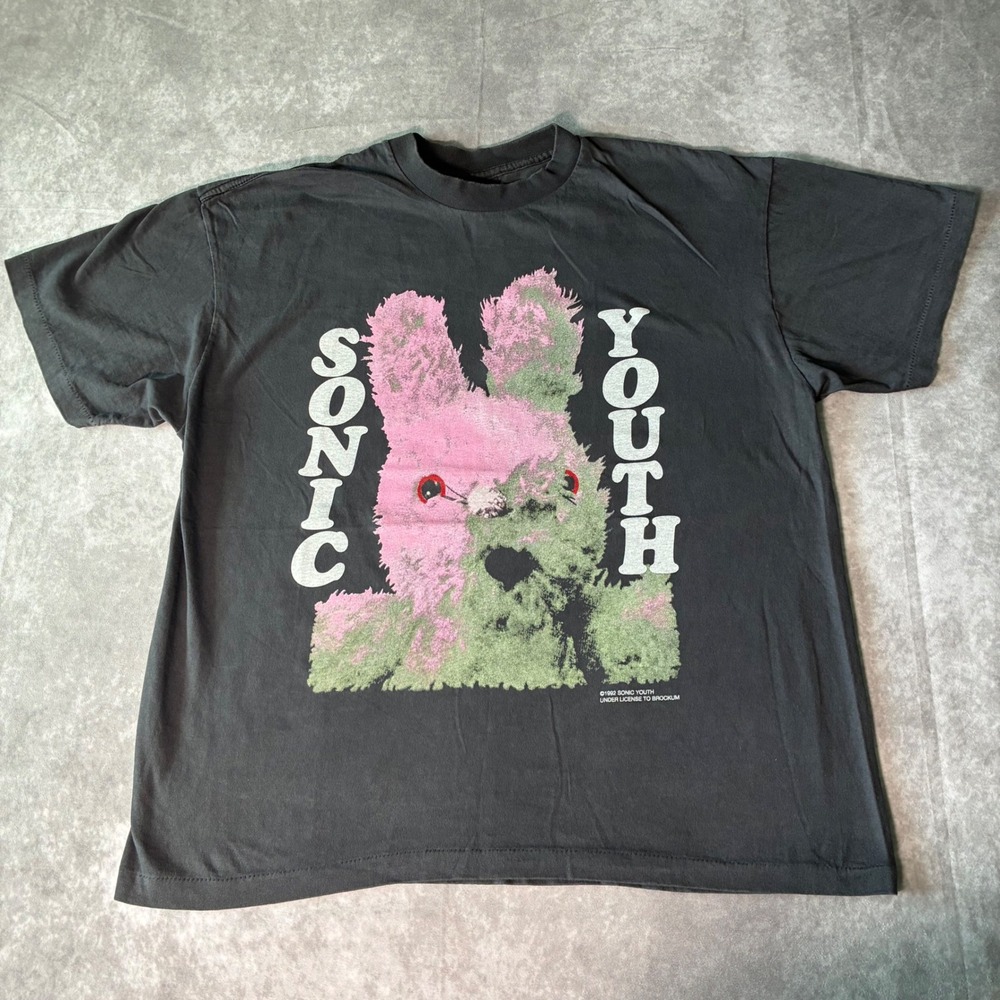 Sonic Youth Dirty Bunny T-Shirt XL Black Brockum Gracias Modern Reprint